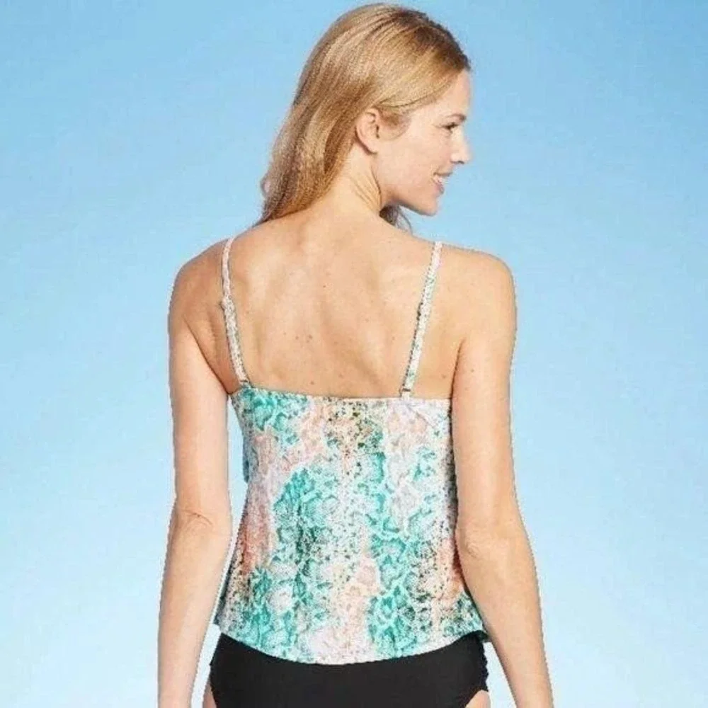 2 Set Aqua Green‎ Tankini Swim Tops Size Small Summer Vacation Beach Modest NEW